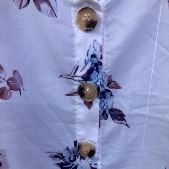 Landee Womens Floral Tops Casual Tunic Loose Fitting Bat Wing Tie Knot Button - Picture 7 of 9